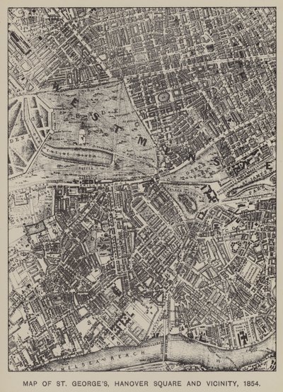 Carte de St Georges, Hanover Square et environs, 1854 - English School